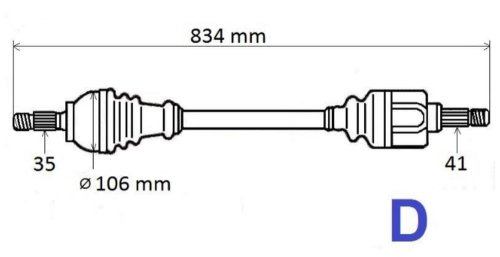 Semieje izquierdo 1614305480 Jumper Boxer  Ducato 2.2HDI