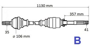 Semieje derecha 1614305680 Jumper Boxer Ducato 2.2HDI