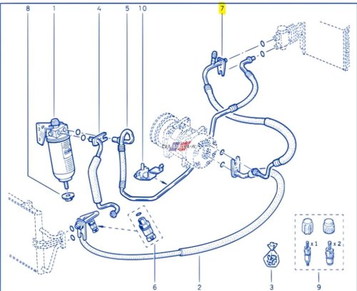 Cable de aire acondicionado 1.6 16V 8200154981 Nuevo OE Renault Megane