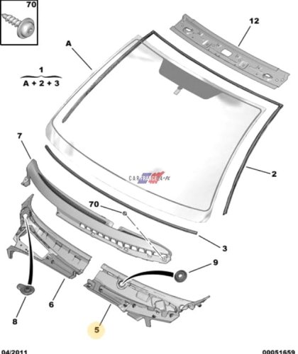 Ventanilla izquierda Original 98119344XT Citroën C3