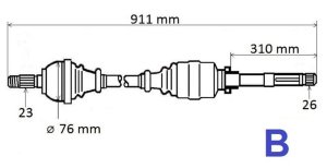 Semieje de transmisión derecha 1.5DCI 391008239R Nueva OE Renault Clio 4