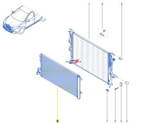 Condensador de aire acondicionado Valeo 921009956R Megane 3 Scenic 3