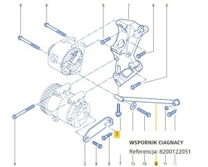 Soporte del alternador Renault 1,6 16V  8200122051