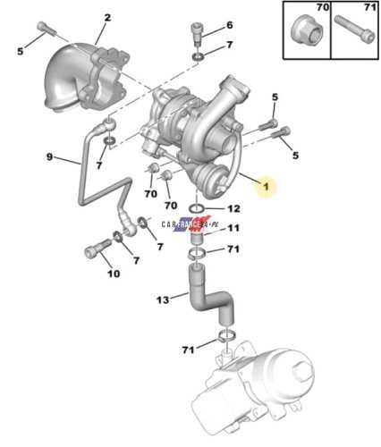 Turbocompresor  1,4 Hdi 0375G9 Peugeot Citroën Ford