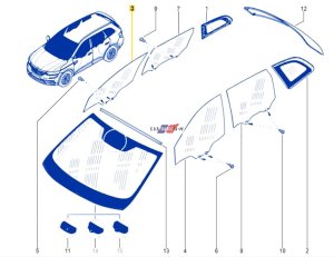 Cristal de la puerta delantera derecha Renault Koleos 2 803000438R