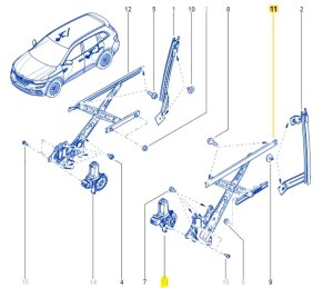 Mecanismo de la ventanilla  trasera izquierda Renault Koleos 2 827214CA0A