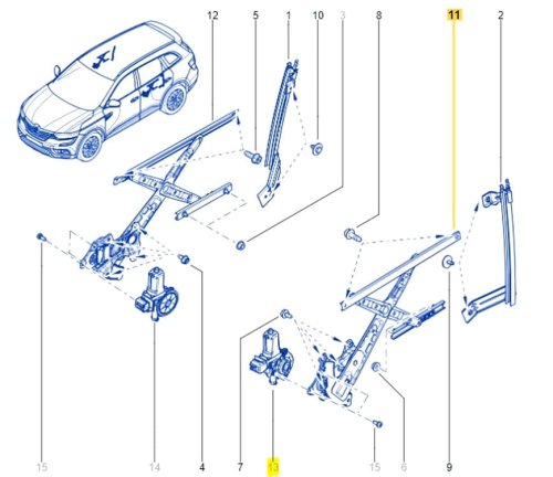 Mecanismo de la ventanilla  trasera izquierda Renault Koleos 2 827214CA0A
