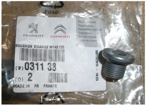 Tapón del cárter de aceite 031138  Nuevo OE PSA C2 C3 C4 Evasion