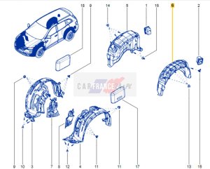 Guardabarros trasero izquierdo 767495379R OE Renault Koleos II 2019