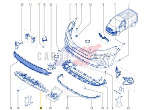 Refuerzo del parachoques delantero 6209000Q0A Nuevo OE Renault Trafic 3