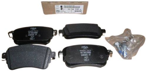Pastillas de freno traseras 1673603880 Citroën Jumpy V 1.6/2.0 BLUE HDI 2016 Original