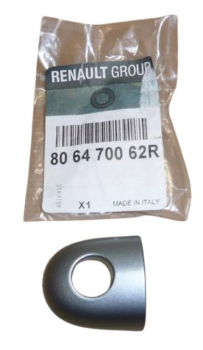 Tapa de la manilla Renault 806470062R plateada con orificio para llave original