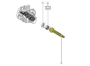 Eje de la caja de cambios JH3 6001548614 Nuevo OE  Renault Clio III Twingo