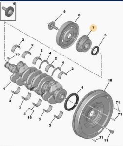 Piñón de distribución 1.4  1.6 e-HDI 8v 9810701080 Citroën Peugeot Ford Volvo