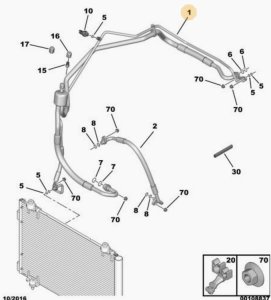 Conducto de aire acondicionado 2.0 HDI 6477D8 Nuevo OE Citroën Peugeot C4 Picasso 06-