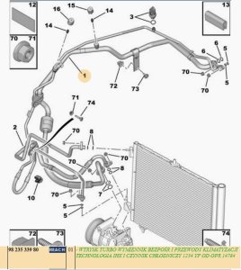 Conducto de aire acondicionado 9823533980 Nuevo OE Citroën Peugeot 208