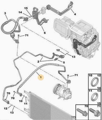Cable de aire acondicionado 3,0HDI 1607290680 Nuevo OE PSA Boxer 12-