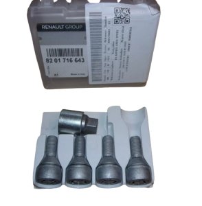 Tornillos de rueda 8201716643 Kit antirrobo Renault Dacia Original