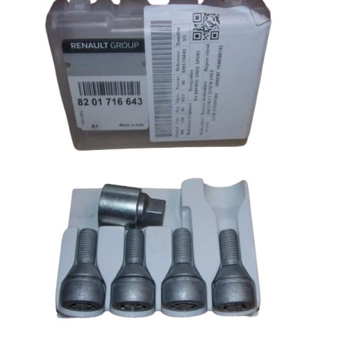Tornillos de rueda 8201716643 Kit antirrobo Renault Dacia Original