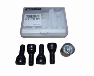 Tornillos de rueda 8201724189 Kit antirrobo Renault Original Nuevo