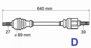 Semieje de transmisión izquierda T5976 Renault Laguna III 2.0DCI