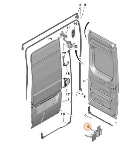 Bisagra de puerta trasera 270"  Boxer  1623816080