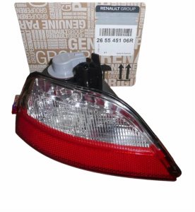 Luz de marcha atrás derecha 265545106R Dacia Duster 17 - Original nueva