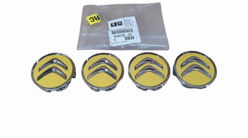 Tapón para llanta de aluminio 59 mm 9406.J5 9406J5 Amarillo Citroën C1/C2/C3 Original Nuevo