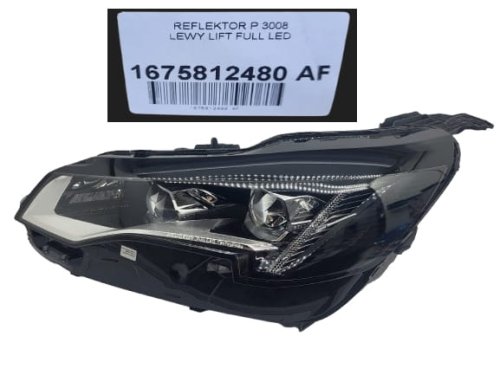Reflector Lift Full Led izquierdo 1675812480 Peugeot 3008 II Original Nuevo