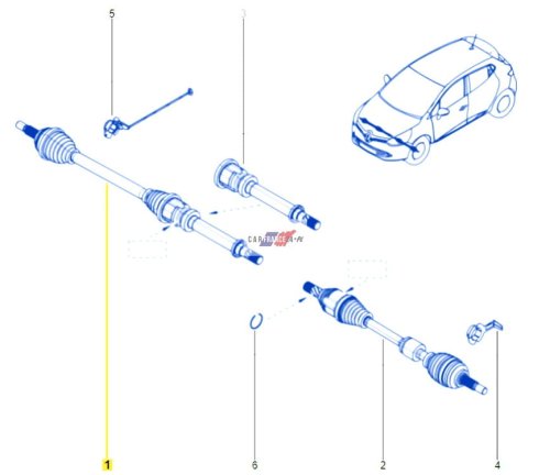 Semieje de transmisión derecha original 391000926R Clio 4 1.2TCE