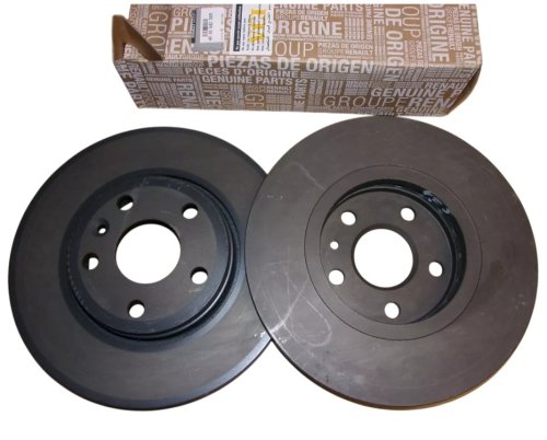 Juego de discos de freno delanteros 402064230R Renault Kangoo II, ventilados, originales, nuevos
