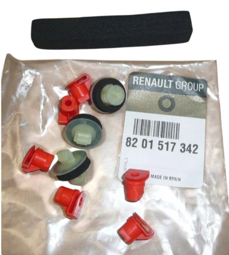 Juego de clips para el alerón trasero 8201517342 Renault Megane II Familiar Original Nuevo