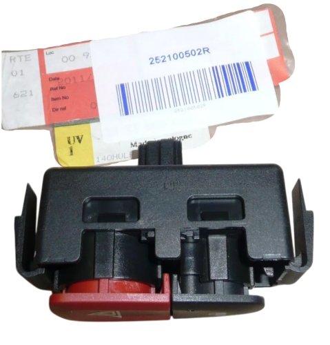 Interruptor de luces de emergencia 252100502R Renault Megane III, Fluence, Dacia Lodgy. Original. Nuevo