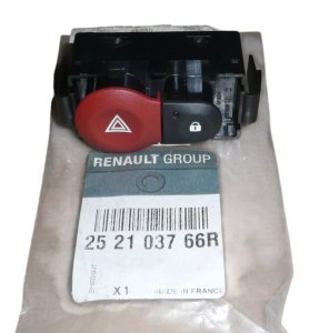 Interruptor de luces de emergencia 252103766R Renault Clio III, Modus, Twingo III. Original. Nuevo